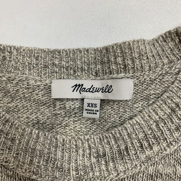 Madewell Sweater Tee Womens 2XS XXS Gray Knot Front Detail Cropped Fit Cotton - Picture 7 of 13